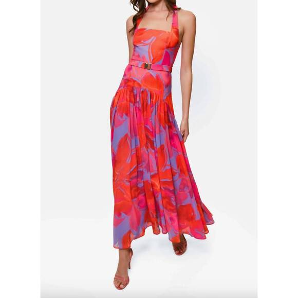NEW HUTCH women's aza maxi dress in watercolor